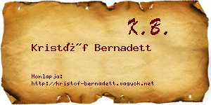 Kristóf Bernadett névjegykártya