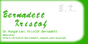 bernadett kristof business card