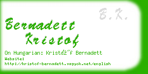 bernadett kristof business card